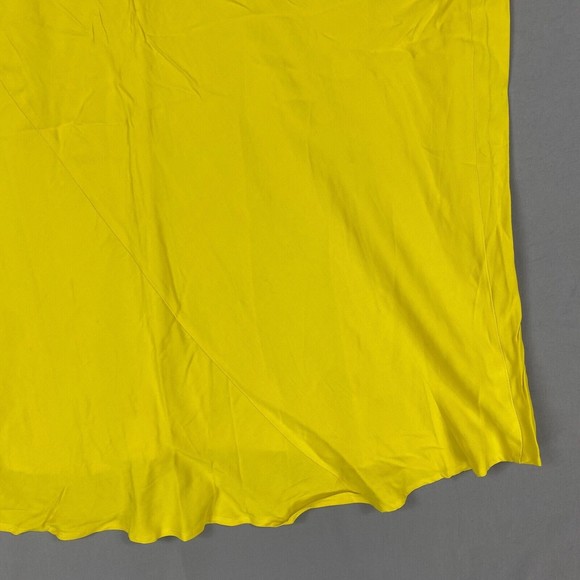 Ava & Viv Skirt Womens 2x Yellow Satin Midi A Line Elastic Waist Lightweight - Picture 10 of 12